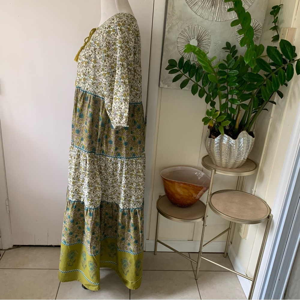 Natural Life cotton floral multicolor printed maxi oversized Boho dress size S - Picture 2 of 13